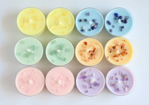 Intention Tealight Candles~Crystal Tealight Candles~