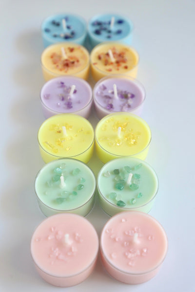 Intention Tealight Candles~Crystal Tealight Candles~