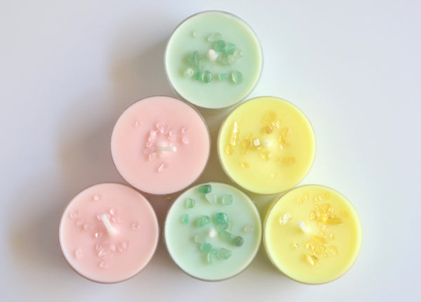Intention Tealight Candles~Crystal Tealight Candles~