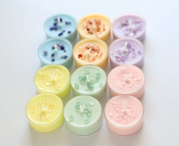 Intention Tealight Candles~Crystal Tealight Candles~