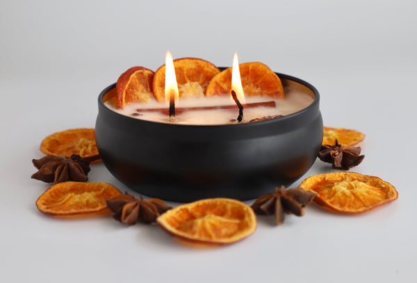 Holiday Ritual Candle ~Yule Ritual Candle~Handcrafted Natural Orange & Cinnamon Soy Candle~Christmas Intention Candle~