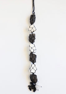 Selenite and Black Tourmaline Crystal Hanging Talisman~Protection Talisman