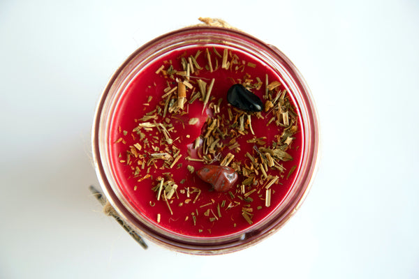 ROOT CHAKRA BALANCE CANDLE : ~GROUNDING~STABILITY~SECURITY~ 100% Organic Soy and Coconut Wax