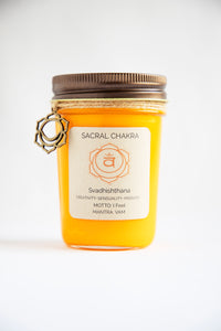 SACRAL BALANCE CANDLE: ~CREATIVITY~SENSUALITY~PASSION~ 100% Organic Coconut & Soy Wax