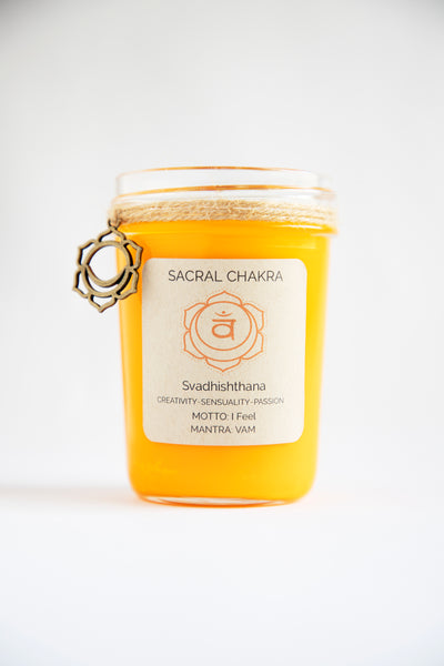 SACRAL BALANCE CANDLE: ~CREATIVITY~SENSUALITY~PASSION~ 100% Organic Coconut & Soy Wax